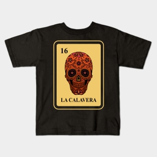 Mexican La Calavera lottery traditional Sugar Skull Kids T-Shirt